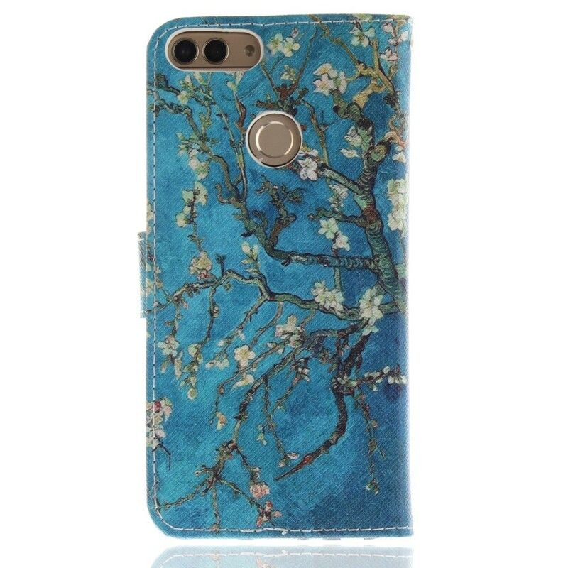 Læder Cover Huawei P Smart Blomstrende Træ