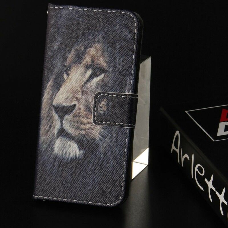 Læder Cover Huawei P Smart Drømmende Løve