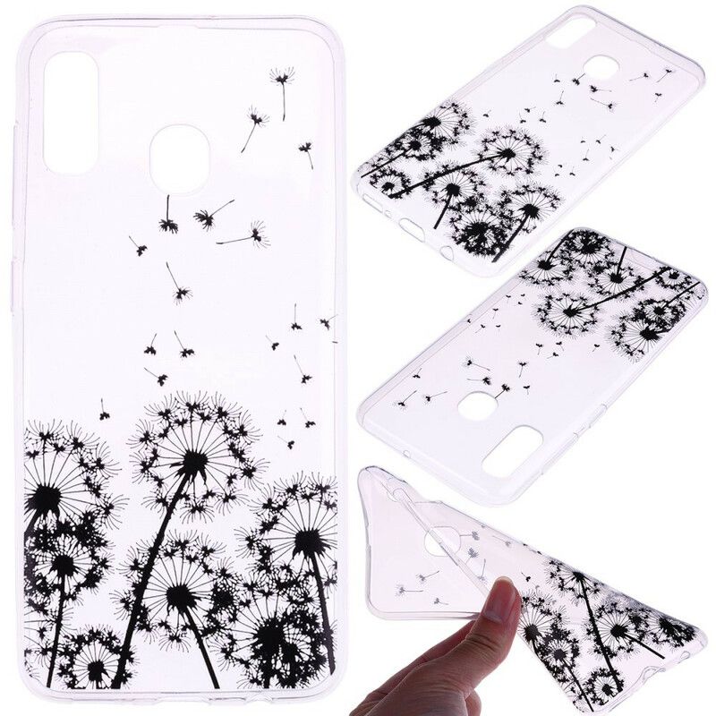 Cover Samsung Galaxy A10s Transparente Sorte Mælkebøtter