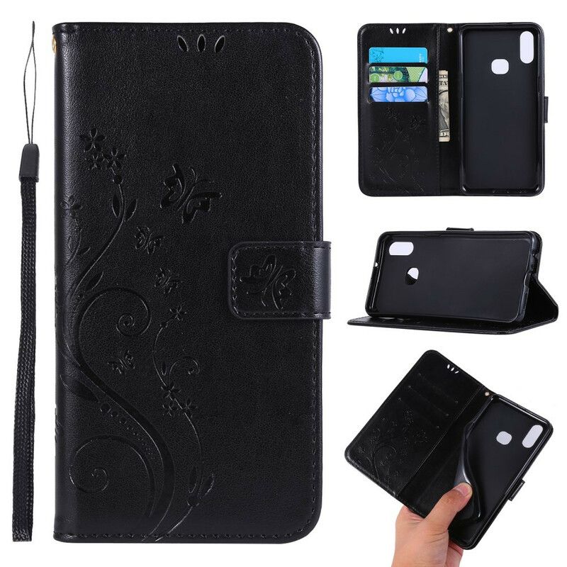 Flip Cover Samsung Galaxy A10s Sommerfugle Og Blomster