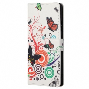 Flip Cover Xiaomi Redmi Note 11 / 11S Sommerfugle Og Blomster