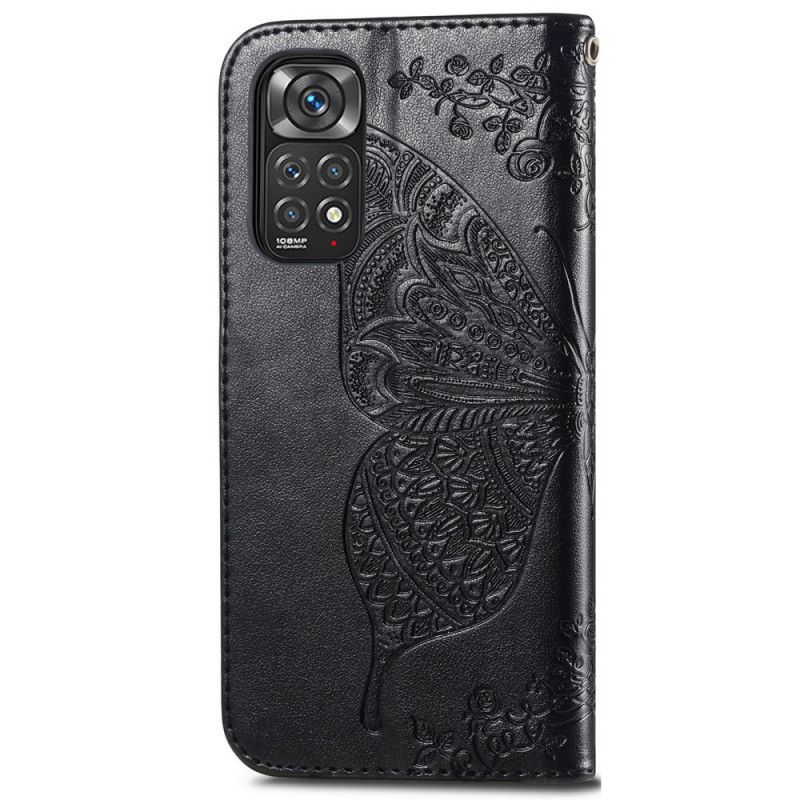 Læder Cover Xiaomi Redmi Note 11 / 11S Halv Sommerfugl