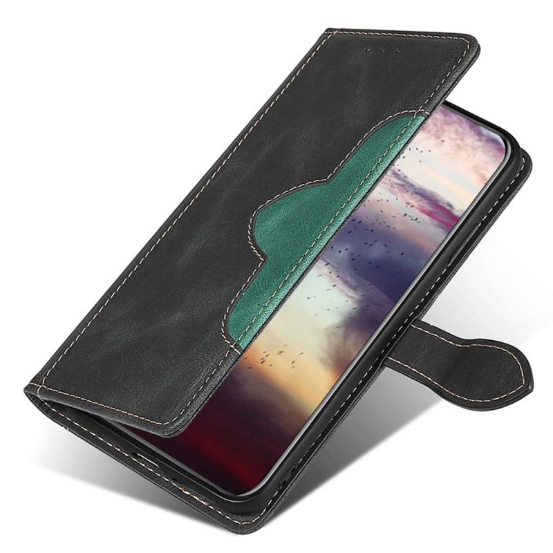 Læder Cover Xiaomi Redmi Note 11 / 11S Stilfuldt Tofarvet Imiteret Læder