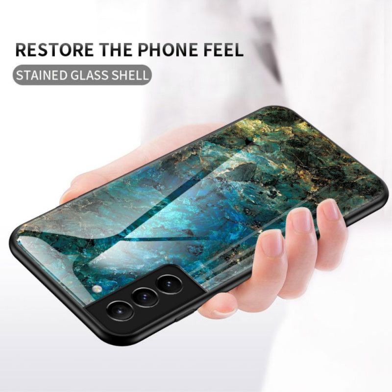 Cover Samsung Galaxy S22 Plus 5G Marmorfarver Hærdet Glas