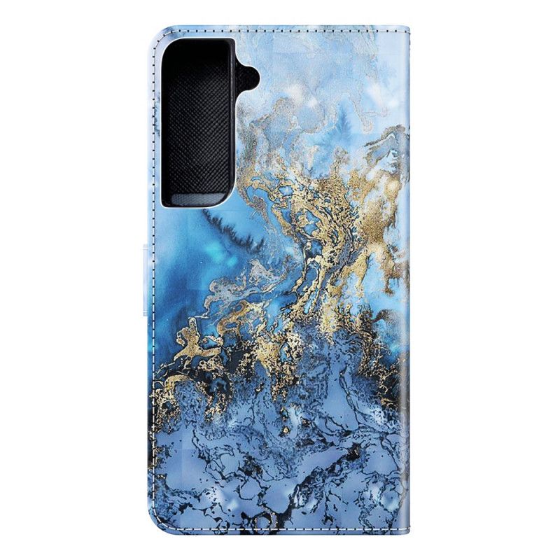 Flip Cover Samsung Galaxy S22 Plus 5G Marmordesign Med Snor