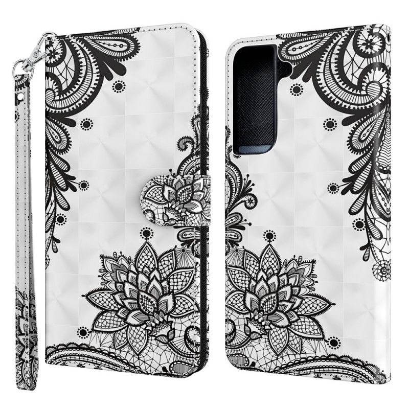 Flip Cover Samsung Galaxy S22 Plus 5G Med Snor Snøre Med Aftagelig Rem