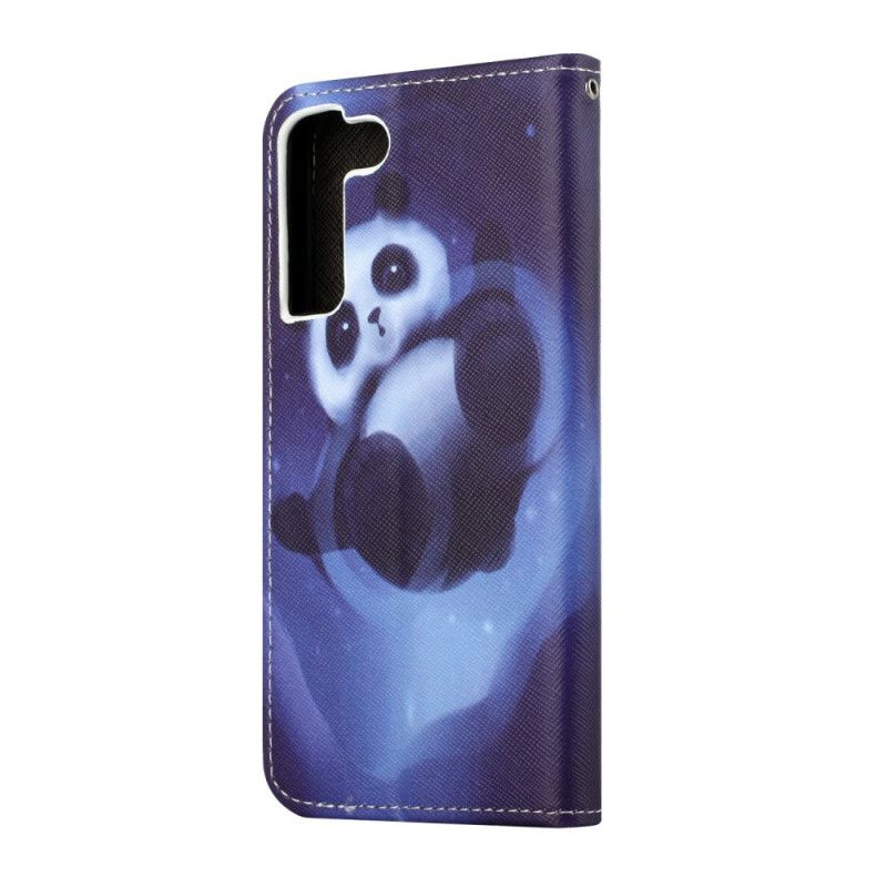 Flip Cover Samsung Galaxy S22 Plus 5G Med Snor Thong Space Panda