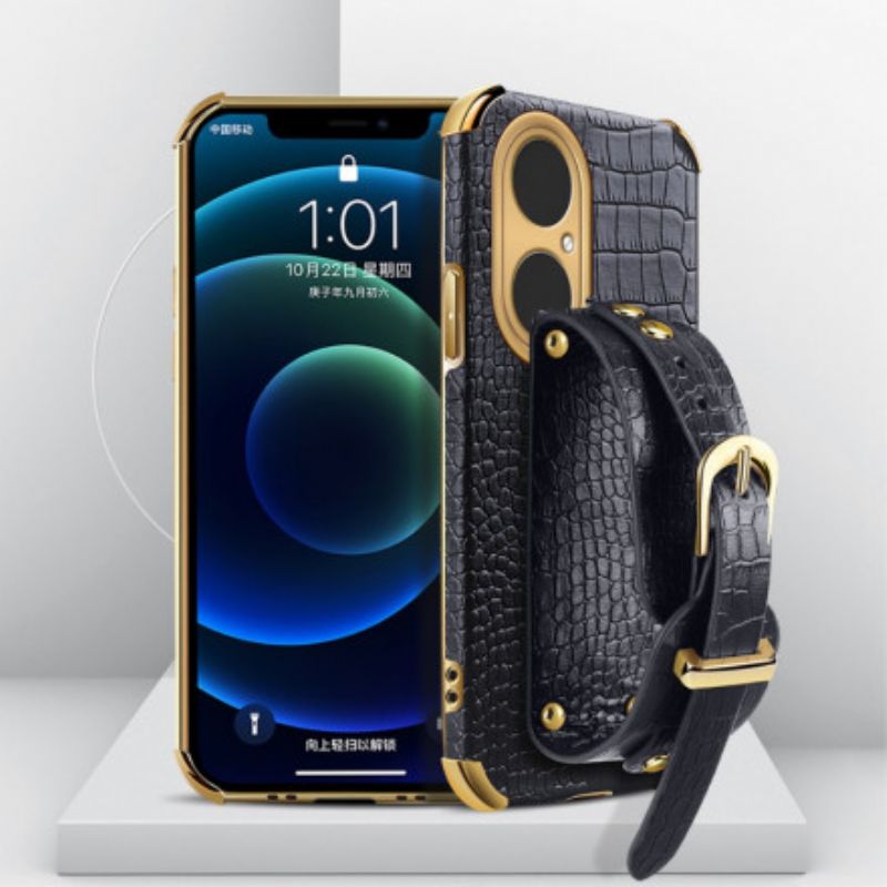 Cover Huawei P50 Pro Croc Armbånd