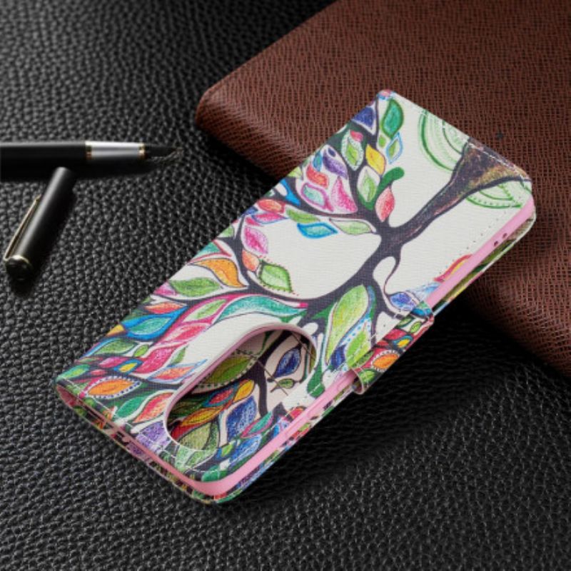 Flip Cover Huawei P50 Pro Farvet Træ