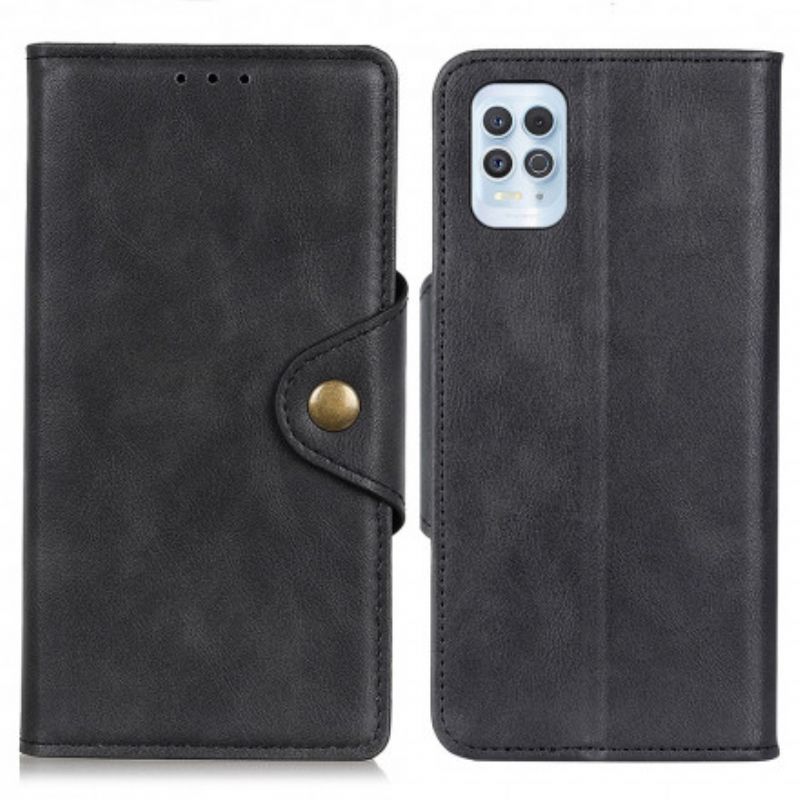 Flip Cover Moto G100 Imiteret Læderknap