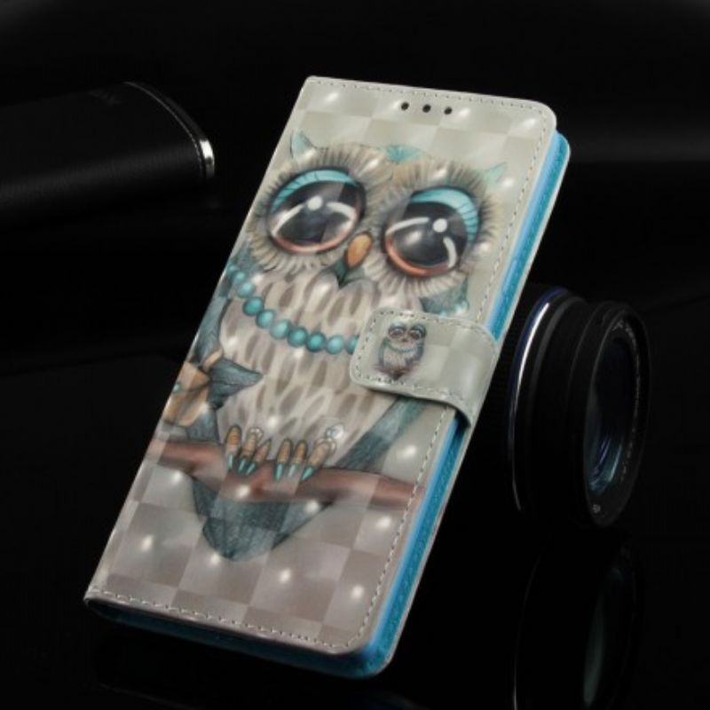 Flip Cover Samsung Galaxy A9 Med Snor Frøken Strappy Owl