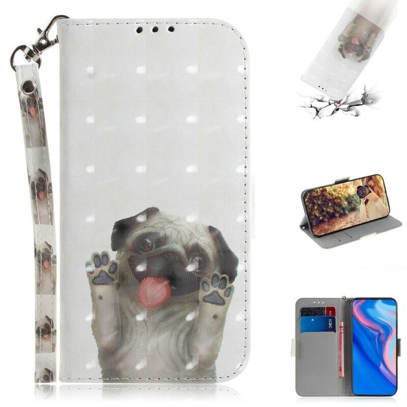 Flip Cover Huawei P Smart Z / Honor 9X Med Snor Elsk Min Hund Med Rem