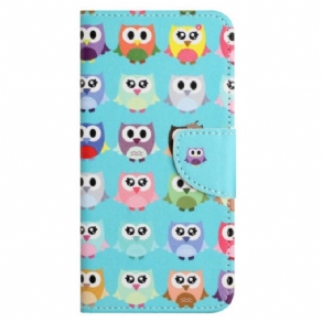 Læder Cover Xiaomi Redmi Note 12 4G Ugler