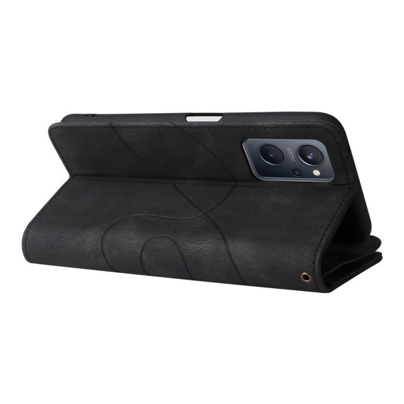 Flip Cover Realme 9i Med Snor Stroppung Med Foret Mønster