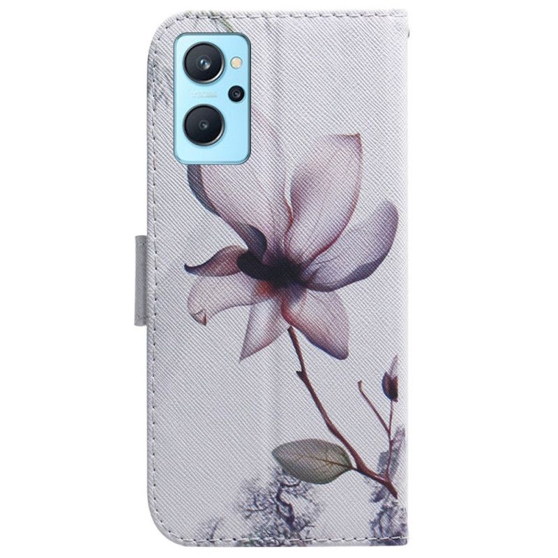 Flip Cover Realme 9i Pink Blomst