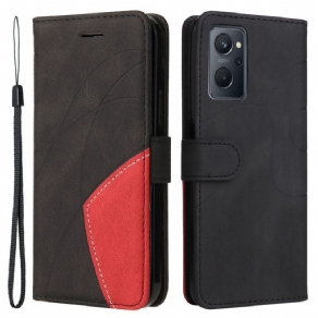 Flip Cover Realme 9i Strop Med Foret Mønster