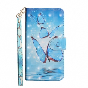 Flip Cover Honor 20 Lite / 20e Flyvende Blå Sommerfugle