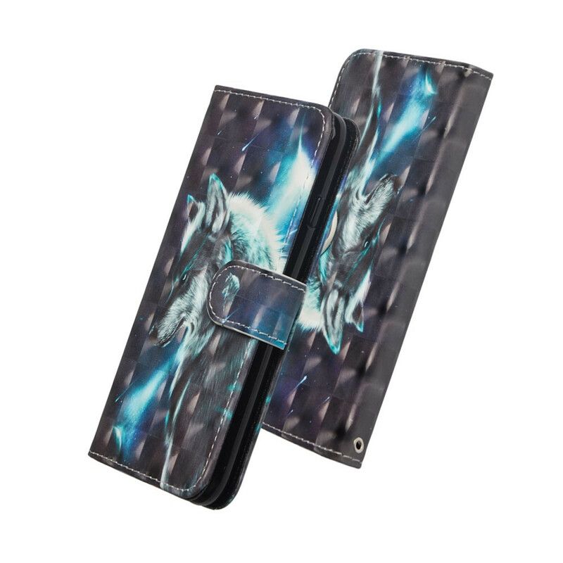 Flip Cover Honor 20 Lite / 20e Majestisk Ulv
