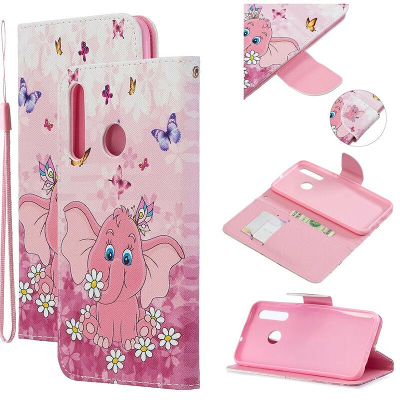 Flip Cover Honor 20 Lite / 20e Med Snor Sjov Elefant Med Rem