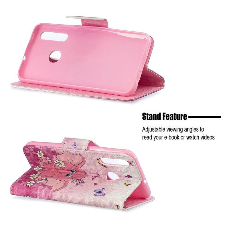 Flip Cover Honor 20 Lite / 20e Med Snor Sjov Elefant Med Rem