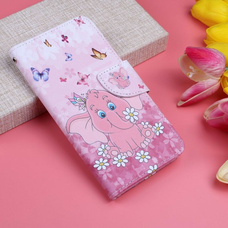 Flip Cover Honor 20 Lite / 20e Med Snor Sjov Elefant Med Rem