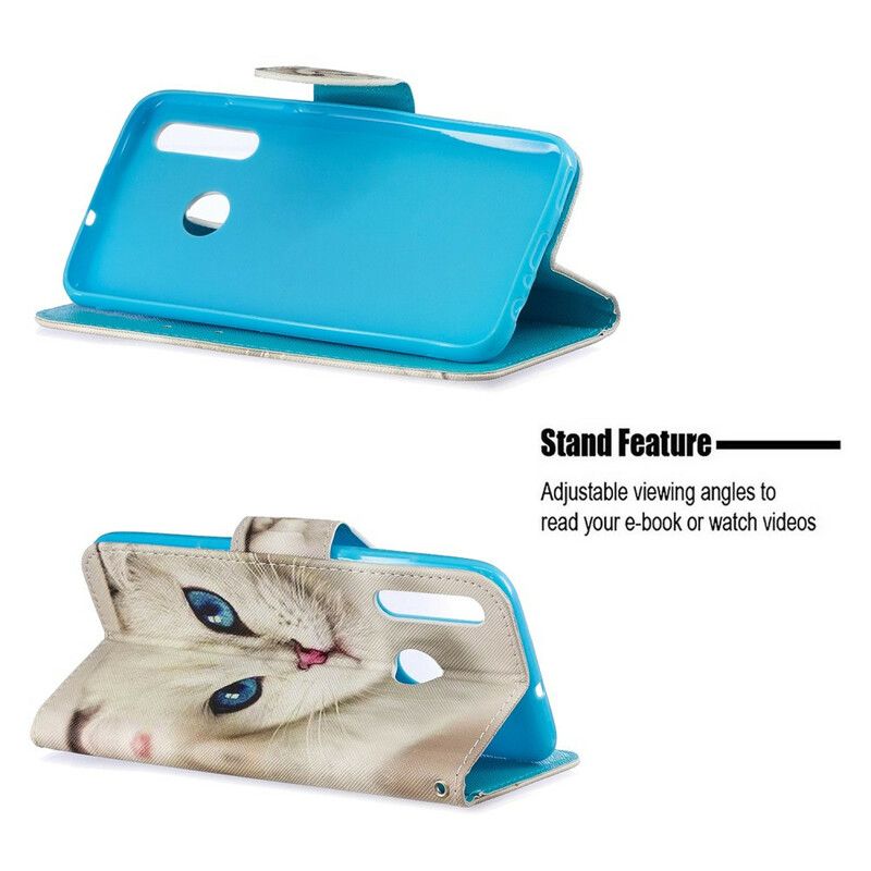 Flip Cover Honor 20 Lite / 20e Med Snor Thong Blue Eyed Cat