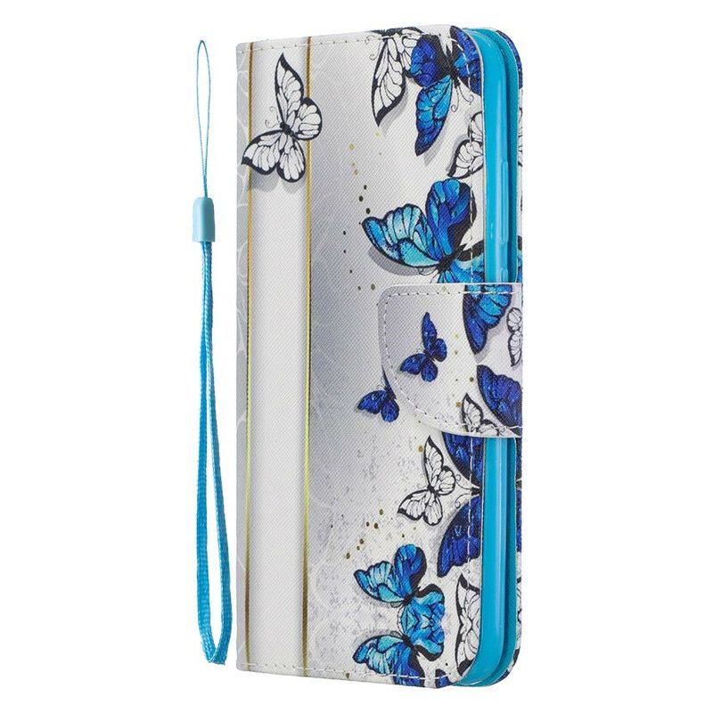 Flip Cover Honor 20 Lite / 20e Med Snor Thong Kong Sommerfugle