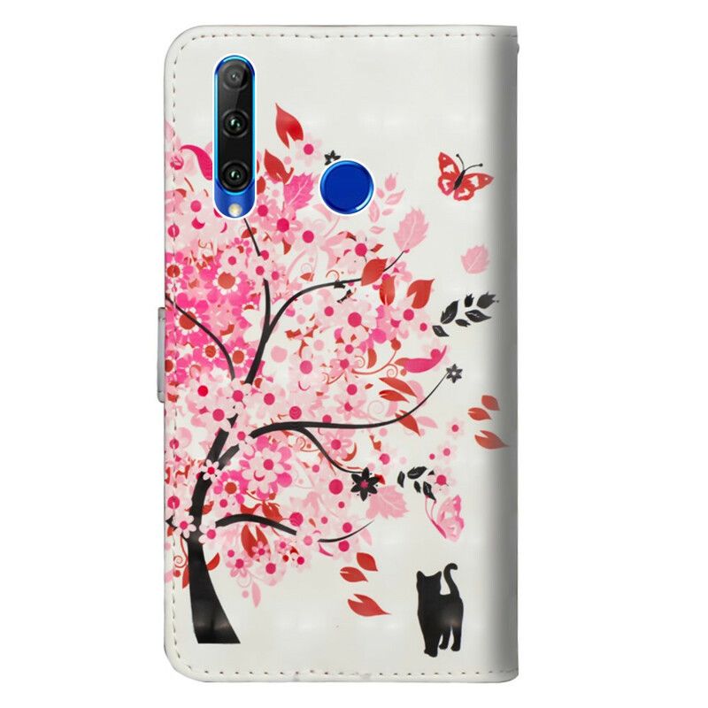 Læder Cover Honor 20 Lite / 20e Pink Træ