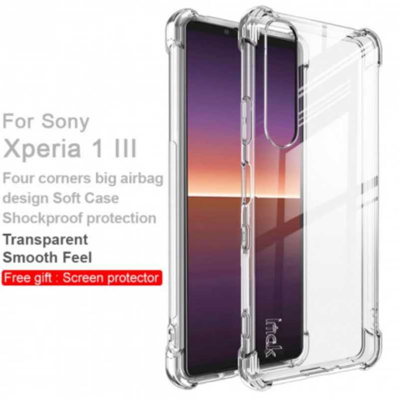 Cover Sony Xperia 1 III Transparent Med Imak Skærmfilm