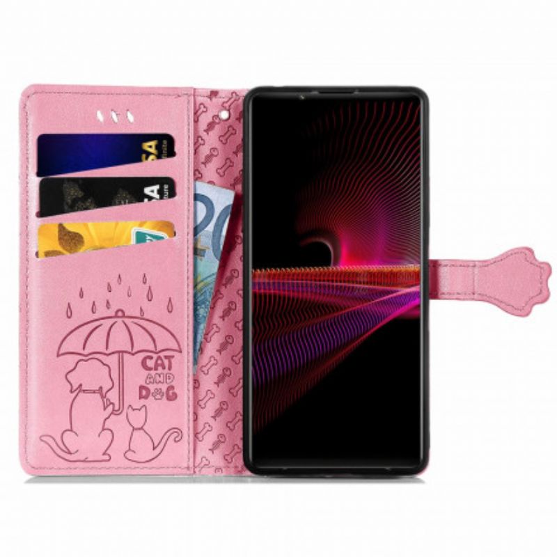 Flip Cover Sony Xperia 1 III Animerede Dyr