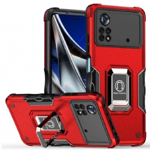 Cover Poco X4 Pro 5G Metal Effekt Ring-støtte