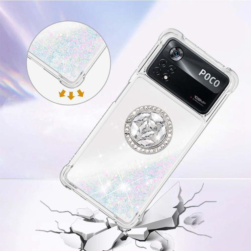 Cover Poco X4 Pro 5G Pailletter Med Ringstøtte
