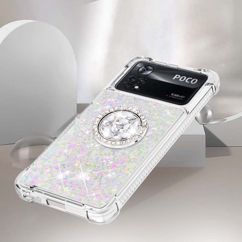 Cover Poco X4 Pro 5G Pailletter Med Ringstøtte