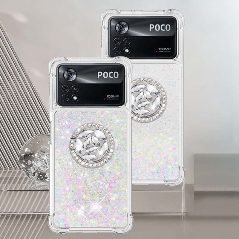 Cover Poco X4 Pro 5G Pailletter Med Ringstøtte