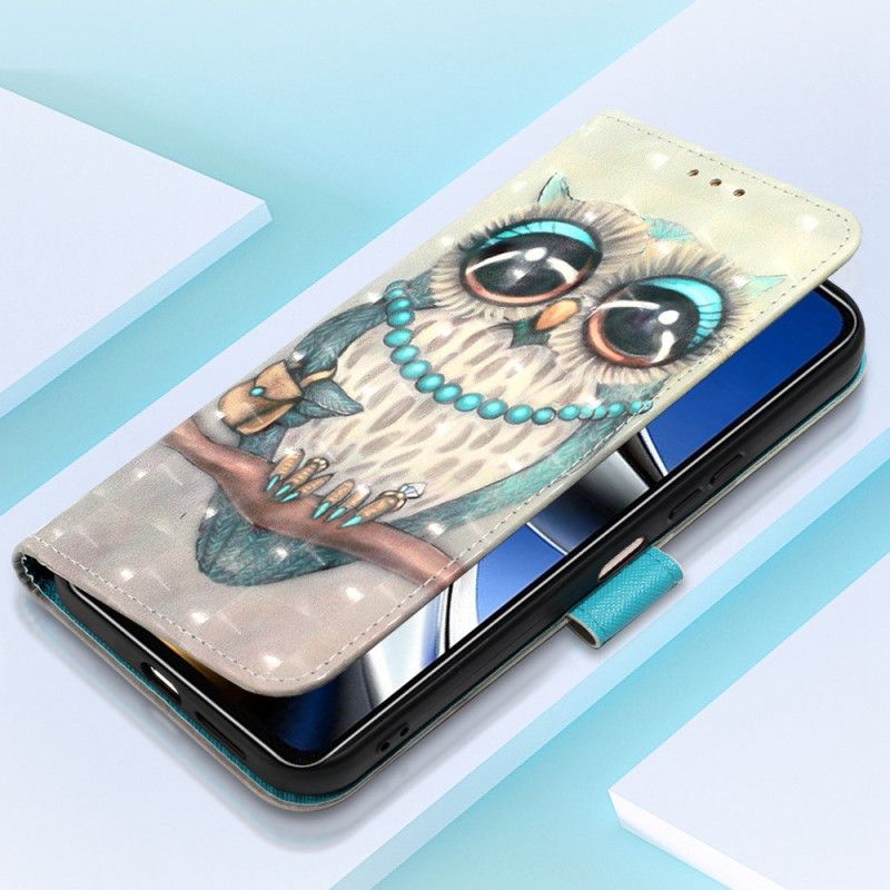 Flip Cover Poco X4 Pro 5G Med Snor Frøken Strappy Owl