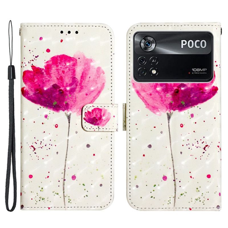 Flip Cover Poco X4 Pro 5G Med Snor Stropgrime
