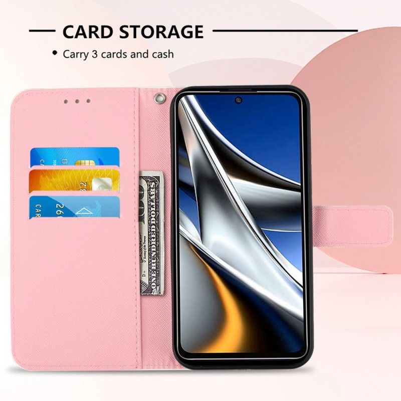 Flip Cover Poco X4 Pro 5G Med Snor Stropgrime