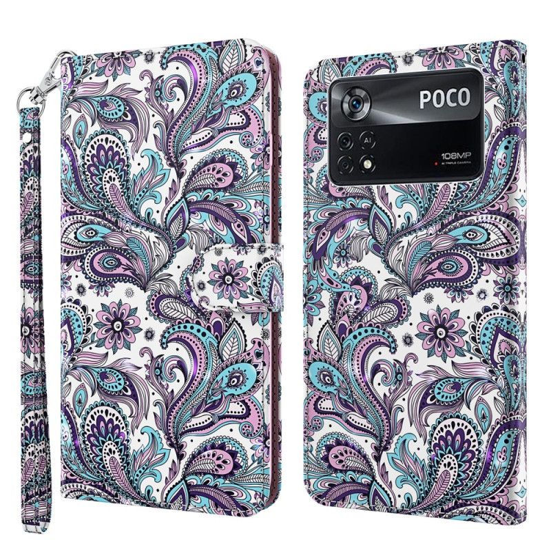Flip Cover Poco X4 Pro 5G Med Snor Thongmønster