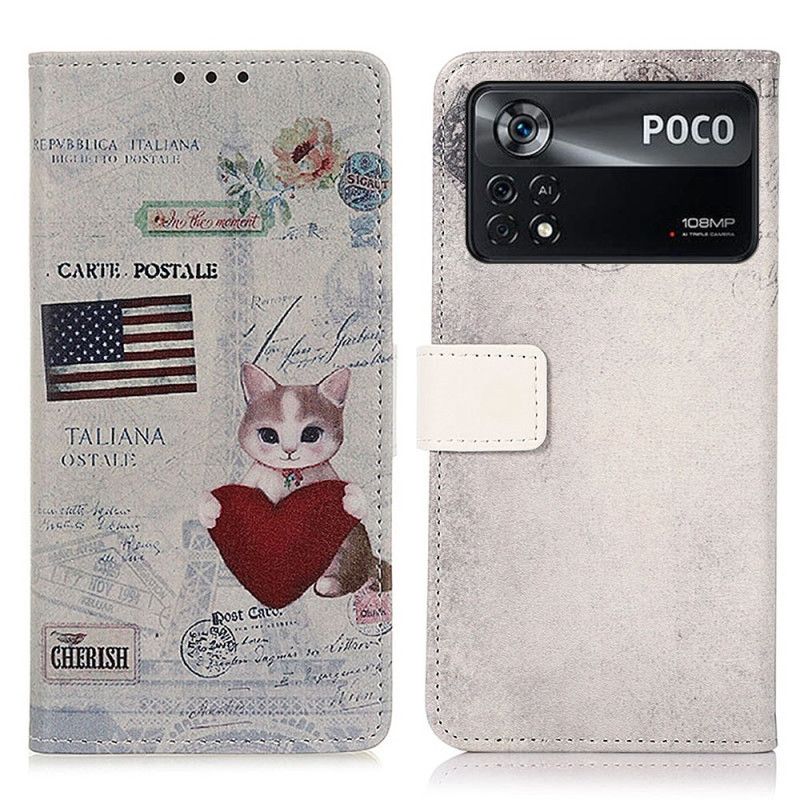 Flip Cover Poco X4 Pro 5G Rejsende Kat