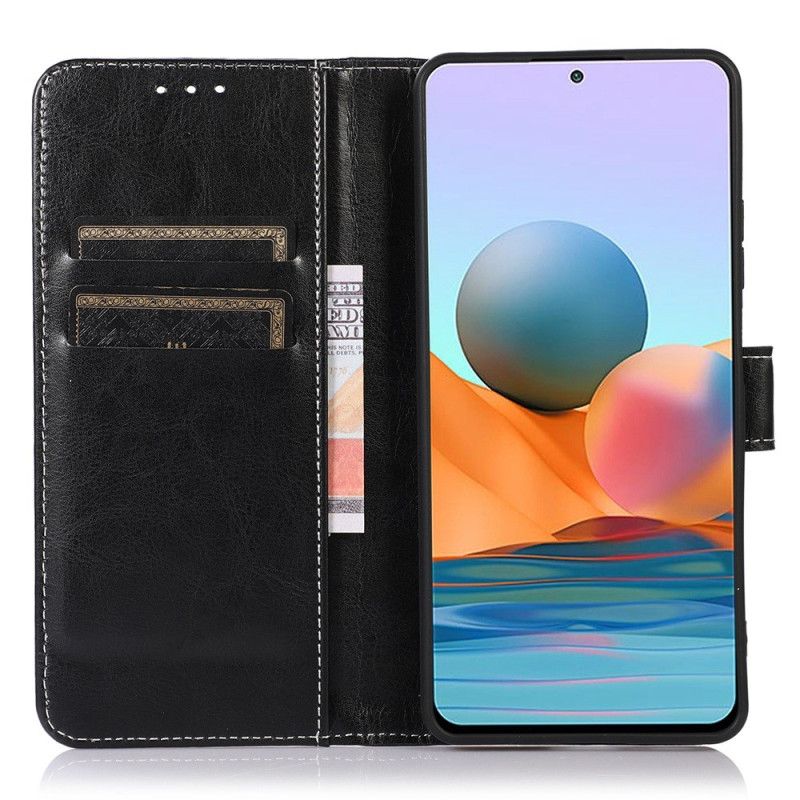Flip Cover Poco X4 Pro 5G Søm Lædereffekt