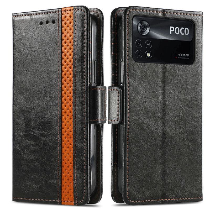 Læder Cover Poco X4 Pro 5G Tofarvet Vintage