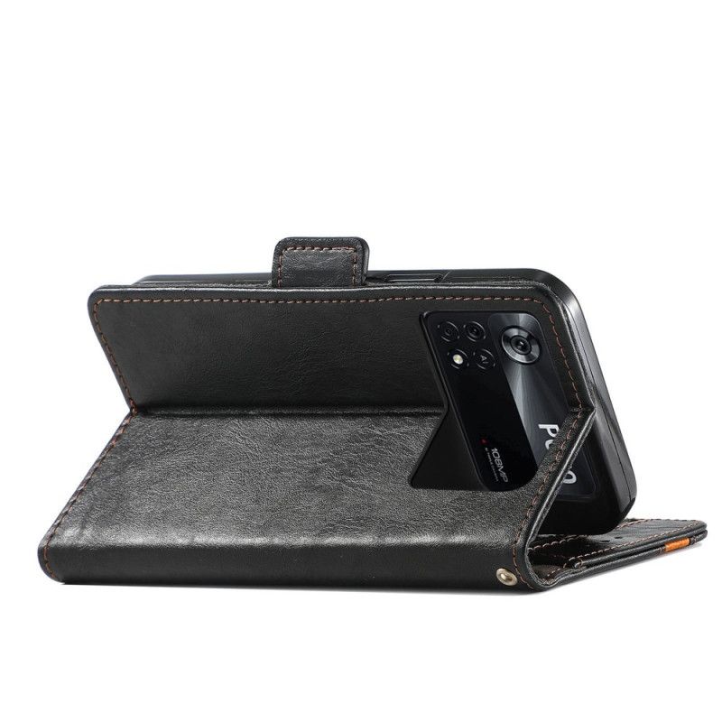 Læder Cover Poco X4 Pro 5G Tofarvet Vintage