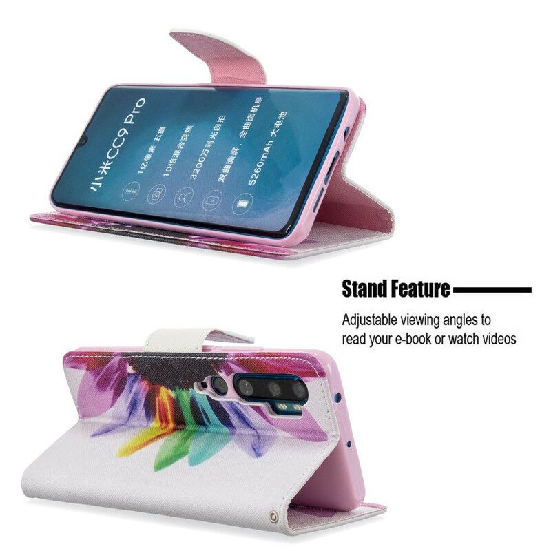 Flip Cover Xiaomi Mi Note 10 / 10 Pro Akvarelblomst