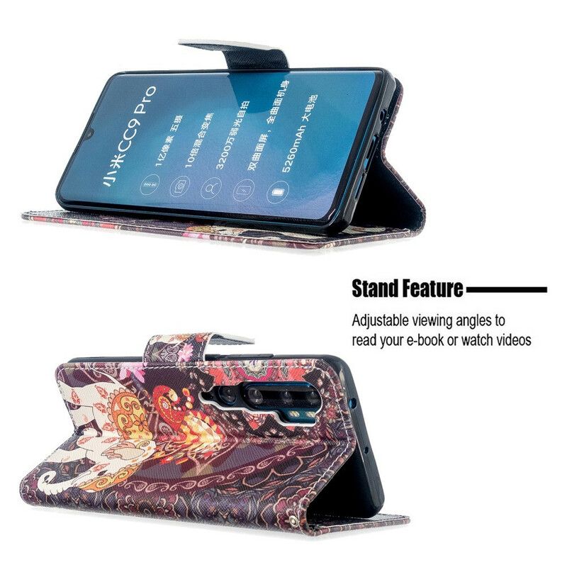 Læder Cover Xiaomi Mi Note 10 / 10 Pro Indiske Elefanter