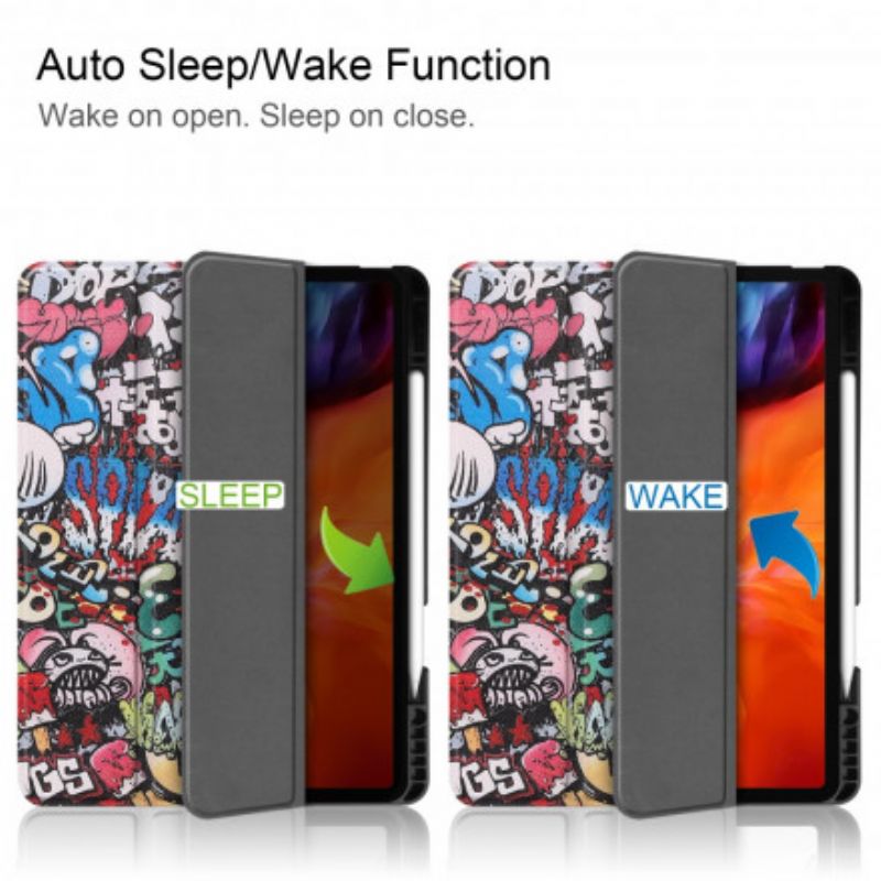Cover iPad Pro 12.9" (2021) (2020) (2018) Graffiti Penholder