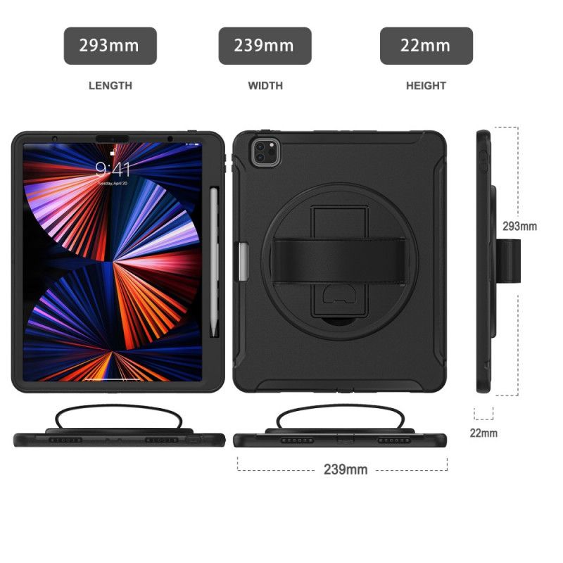 Cover iPad Pro 12.9" (2021) (2020) (2018) Modstandsdygtig Med Rem Og Støtte