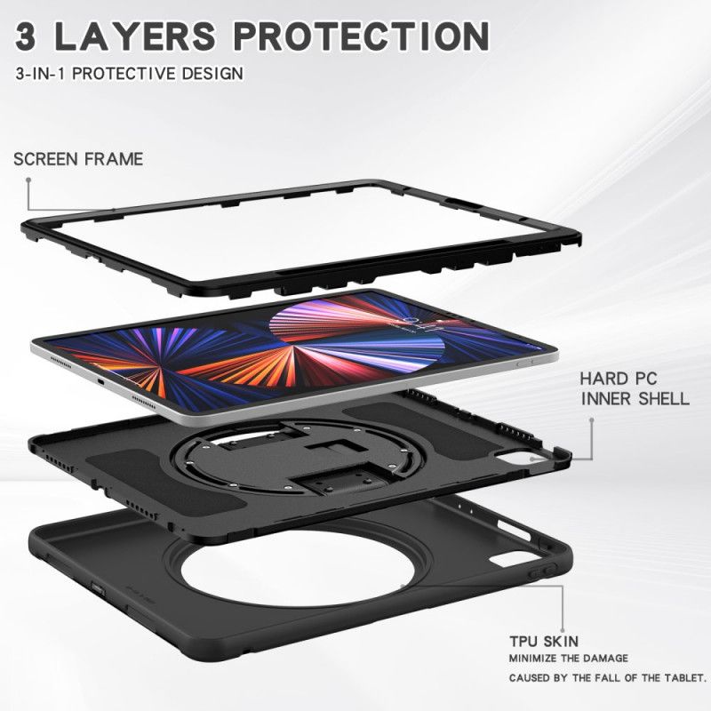 Cover iPad Pro 12.9" (2021) (2020) (2018) Modstandsdygtig Med Rem Og Støtte