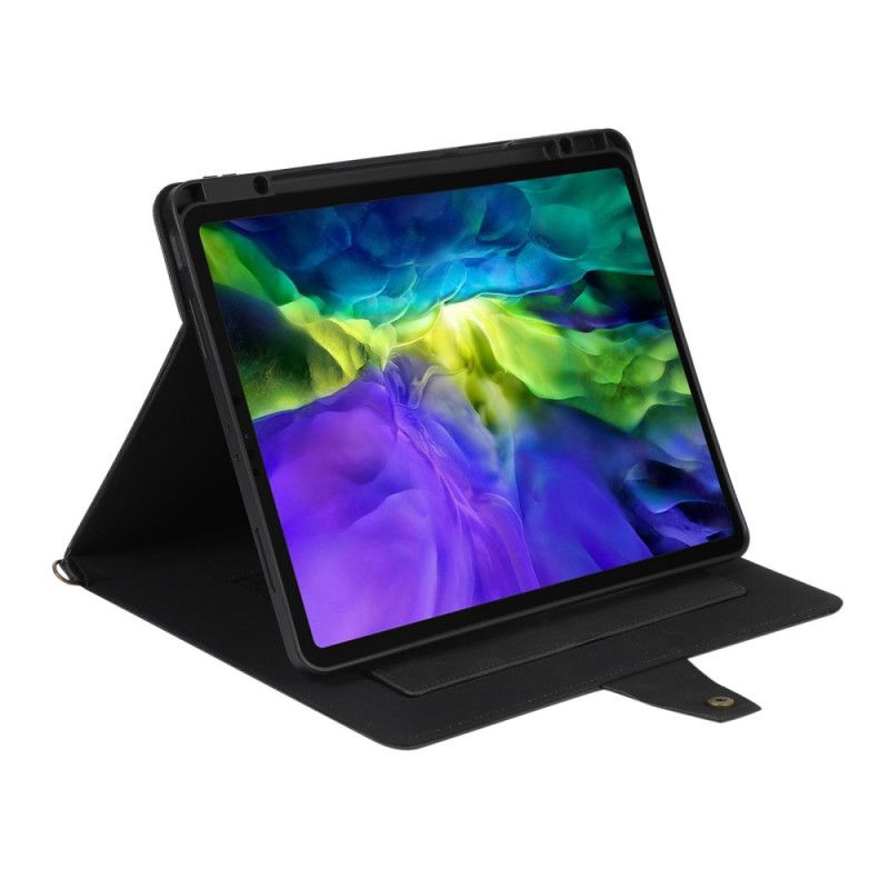Flip Cover iPad Pro 12.9" (2021) (2020) (2018) Rfid Lædereffekt Skulderrem