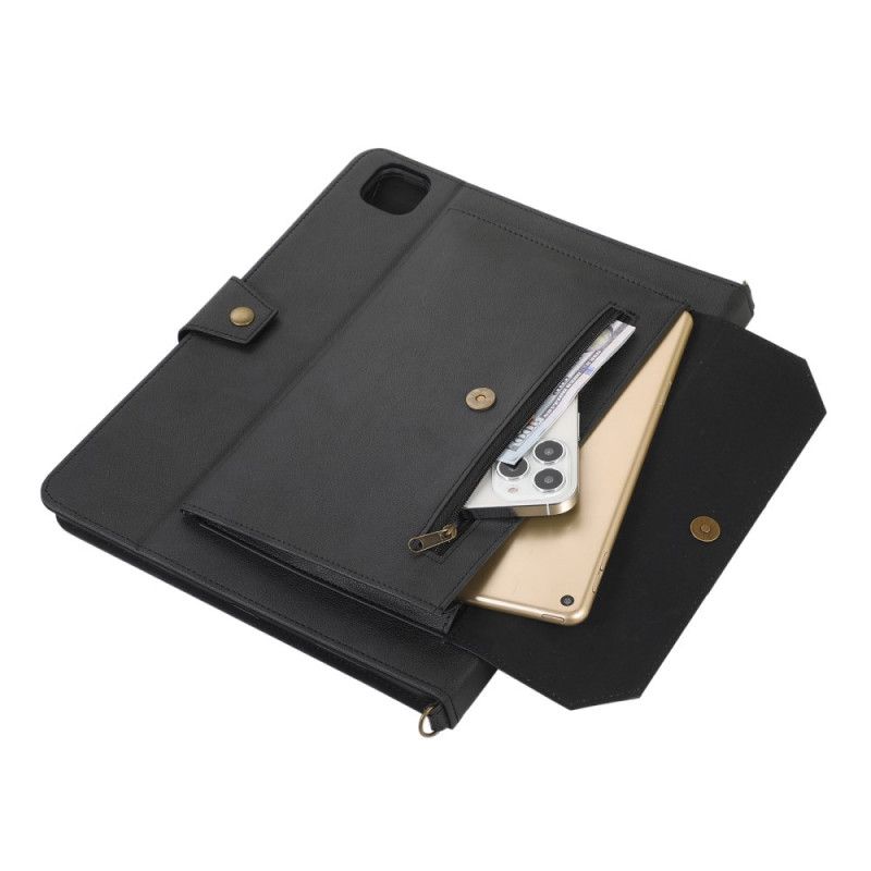 Flip Cover iPad Pro 12.9" (2021) (2020) (2018) Rfid Lædereffekt Skulderrem