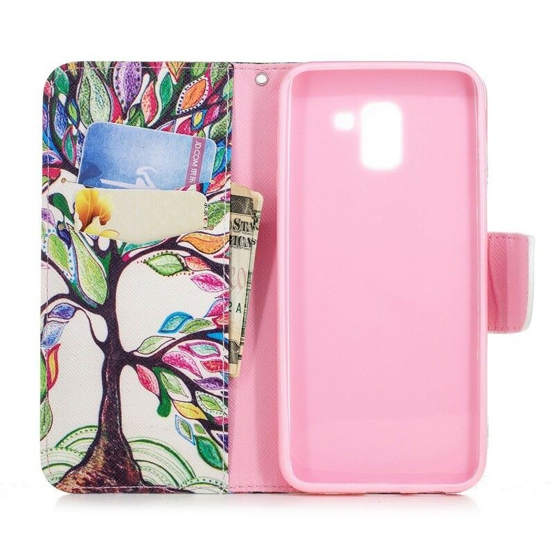 Flip Cover Samsung Galaxy J6 Farvet Træ